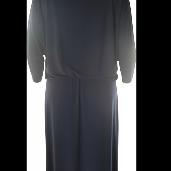 Adrianna Papell Navy Dress 3/4 Sleeves Wrap Look Fully Lined Sz 14 - Picture 4 of 8